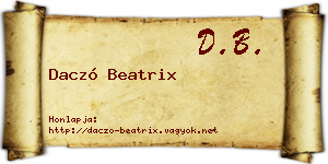 Daczó Beatrix névjegykártya